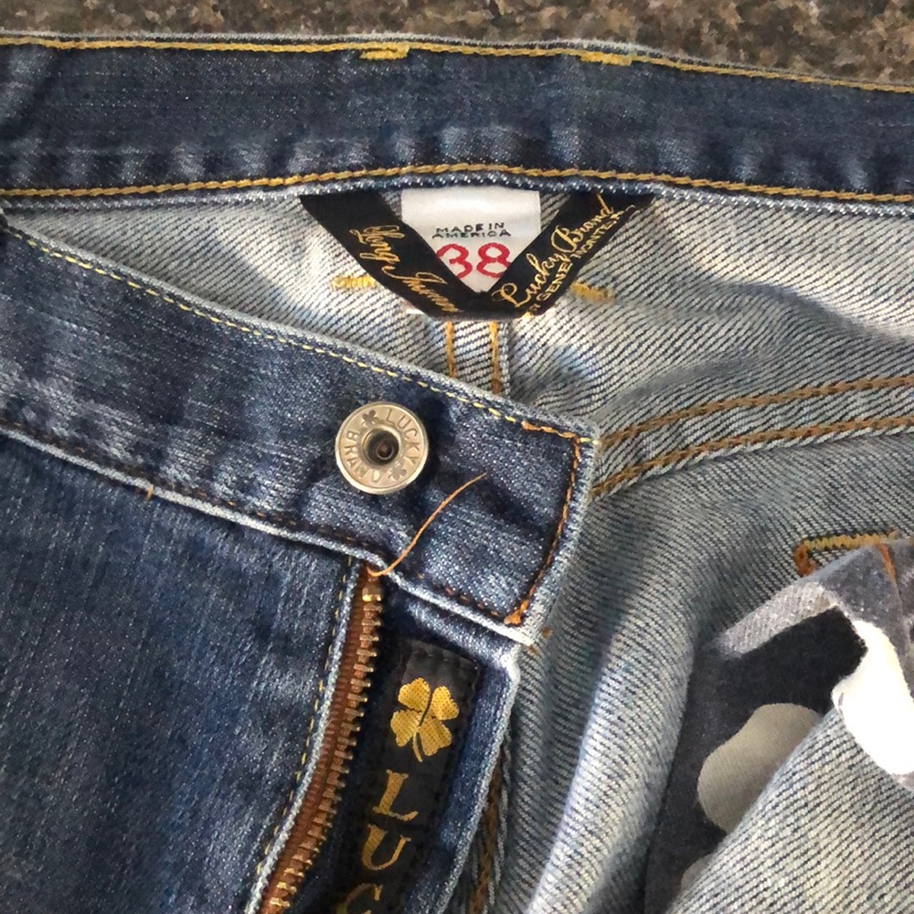 Men’s long Lucky faded jeans